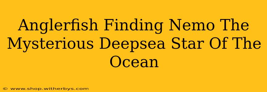Anglerfish Finding Nemo The Mysterious Deepsea Star Of The Ocean