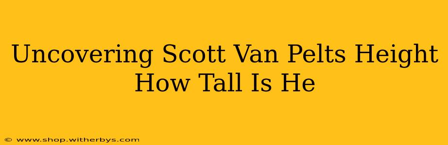Uncovering Scott Van Pelts Height How Tall Is He